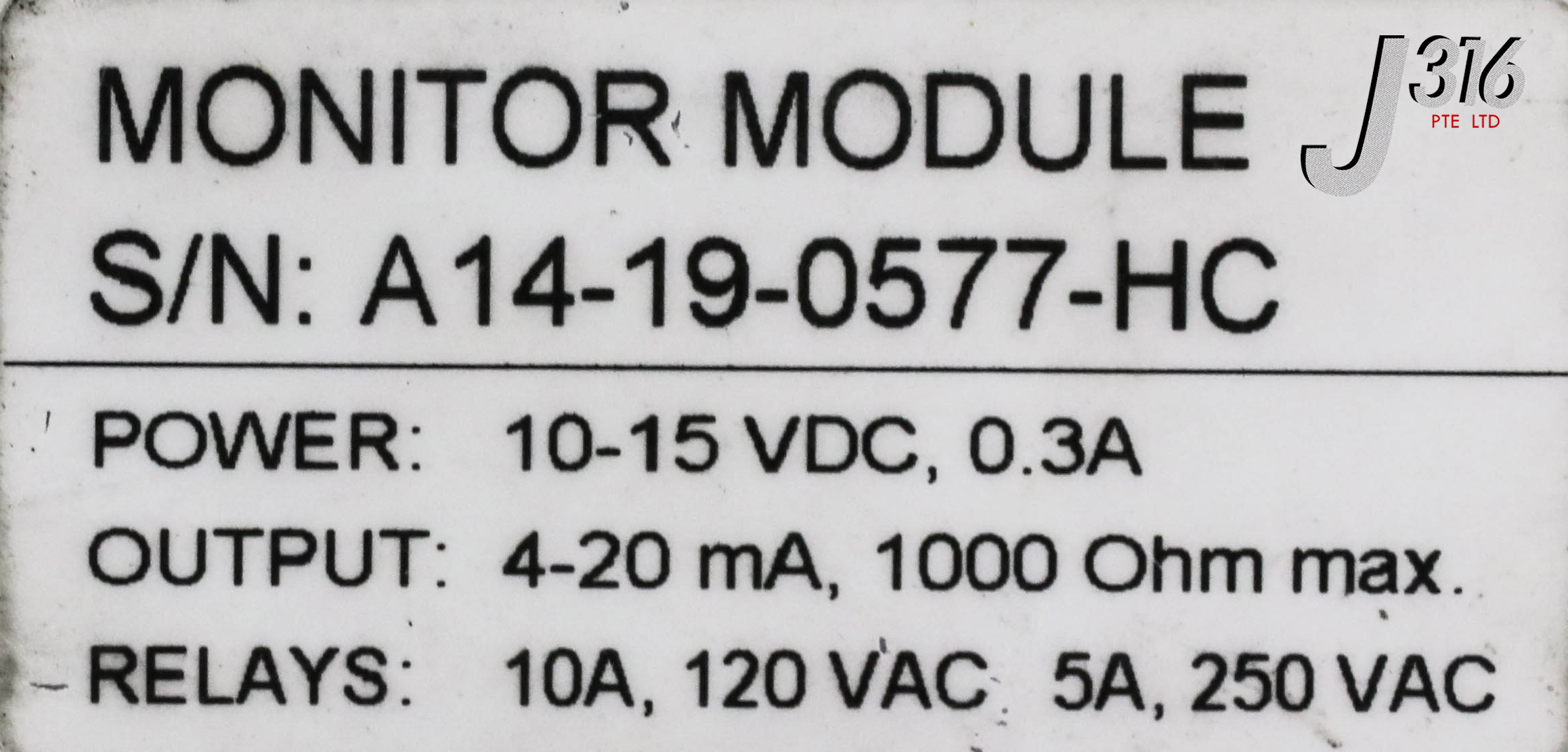 ©️ 14577 ANALYTICAL TECHNOLOGY MONITOR MODULE, % O2, 10-15VDC 0.3A A